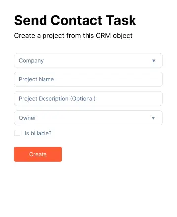 Project creation from HubSpot CRM object